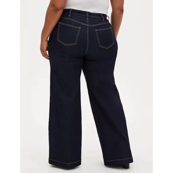 Torrid Wide Leg Vintage Stretch High-Rise Jean Plus Size 18 Boho Bohemian Casual - Picture 3 of 8